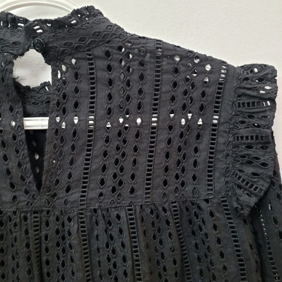 Madewell Mockneck Ruffled Eyelet Blouse - Picture 5 of 8